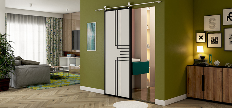 sliding bathroom door installation in Malibu